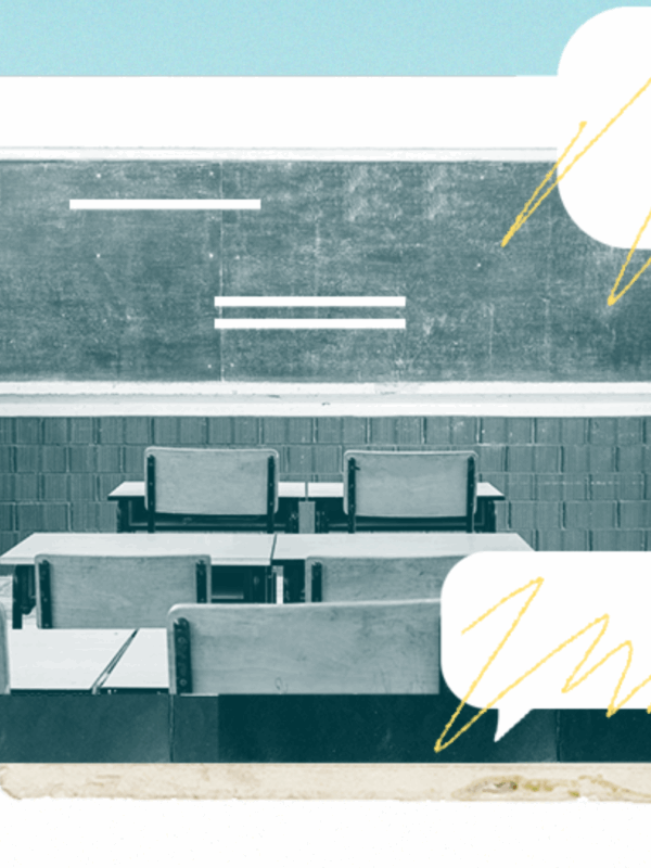 Graphic for ACLU of Utah protect against classroom censorship depicting a girl looking into a classroom.