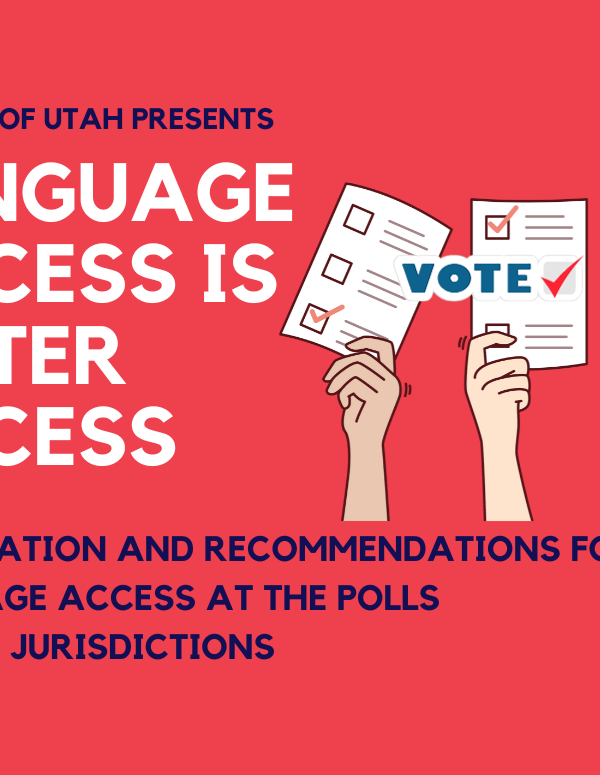 Feature image graphic for Language Access is Voter Access campaign at the aclu of utah.