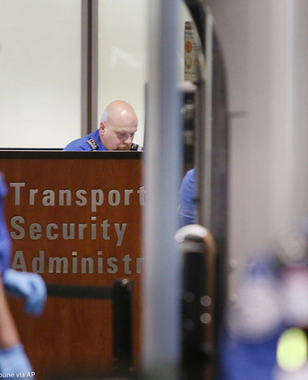 A TSA security check point.