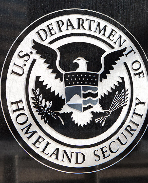 A Department of Homeland Security insignia.
