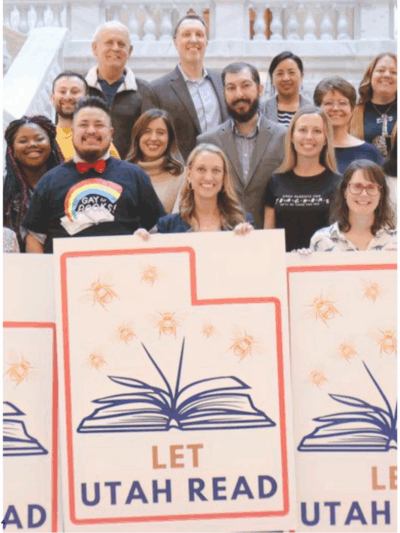 Photos from ACLU of Utah's Let Utah Read coalition partners.