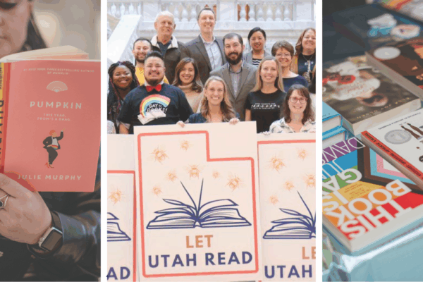 Photos from ACLU of Utah's Let Utah Read coalition partners.