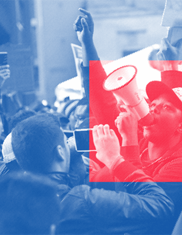 Graphic for ACLU of Utah Know Your Rights while protesting featuring people protesting.