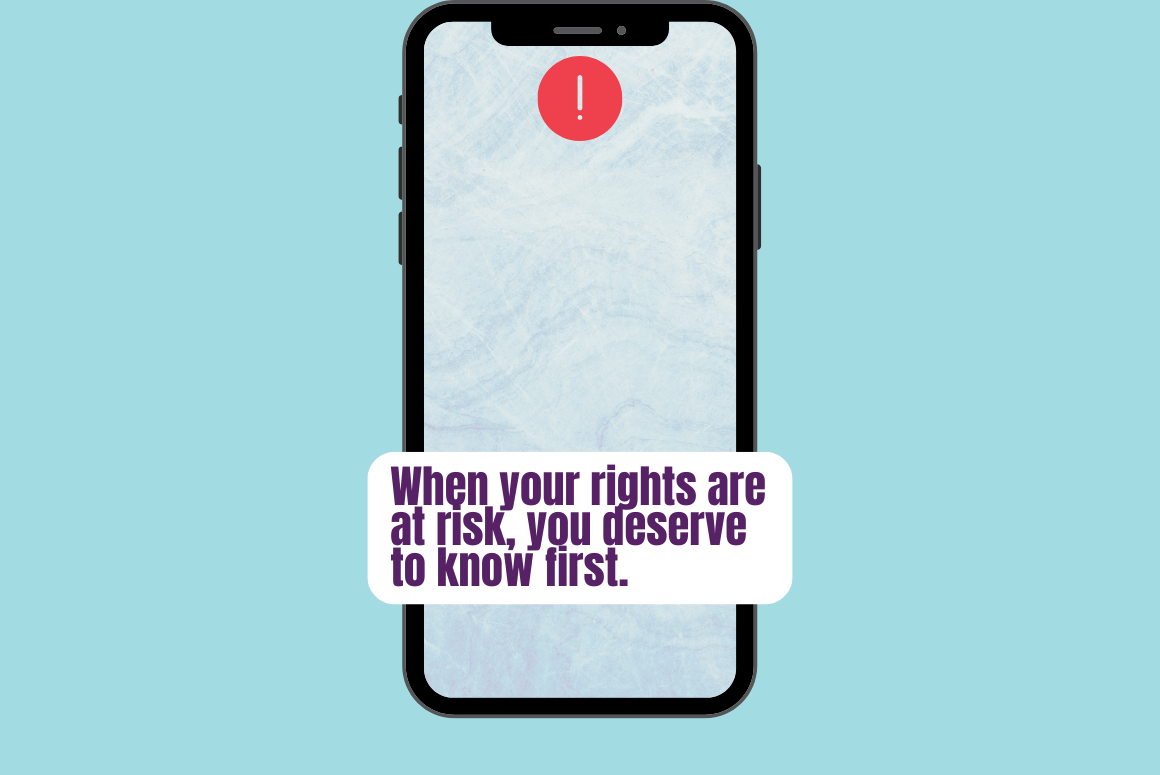 graphic for aclu of utah SMS action alert sign up.