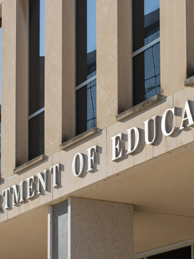 The exterior of the the Education Department (ED) headquarters in Washington, DC.