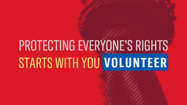 Graphic for ACLU of Utah for volunteering.