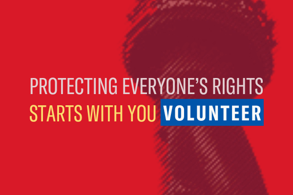 Graphic for ACLU of Utah for volunteering.