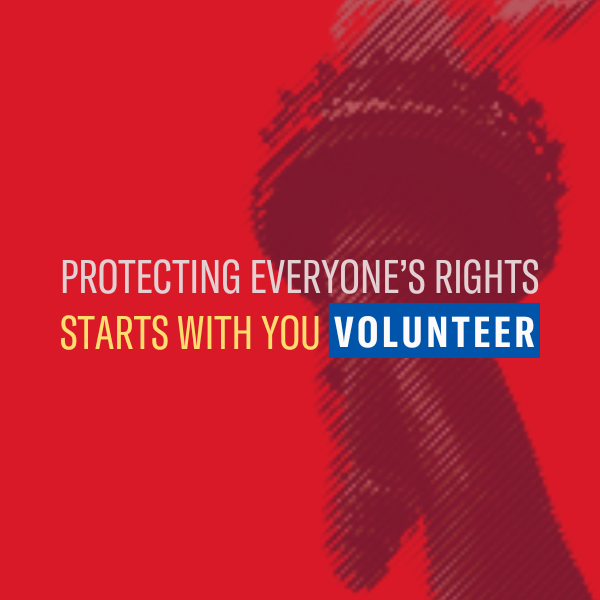 Graphic for ACLU of Utah for volunteering.