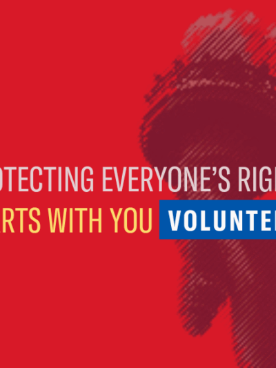 Graphic for ACLU of Utah for volunteering.