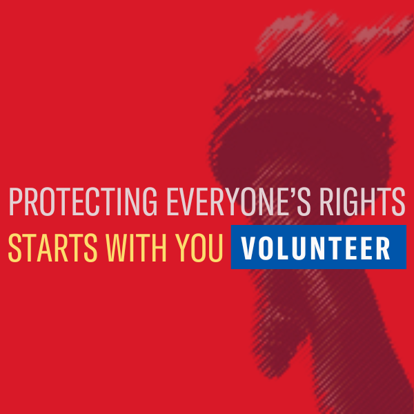 Graphic for ACLU of Utah for volunteering.