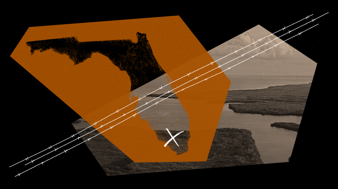 graphic for aclu message action against "Aligator Alcatraz".