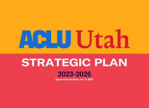 graphic of the cover of the strategic plan for the aclu of utah.
