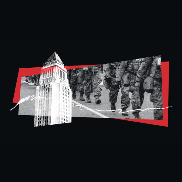 graphic depicting troops in our streets.