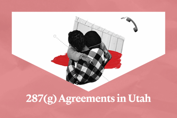 287(g) agreements in Utah graphic with a person with their child.