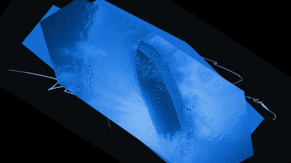 A targeted boat in the ocean.