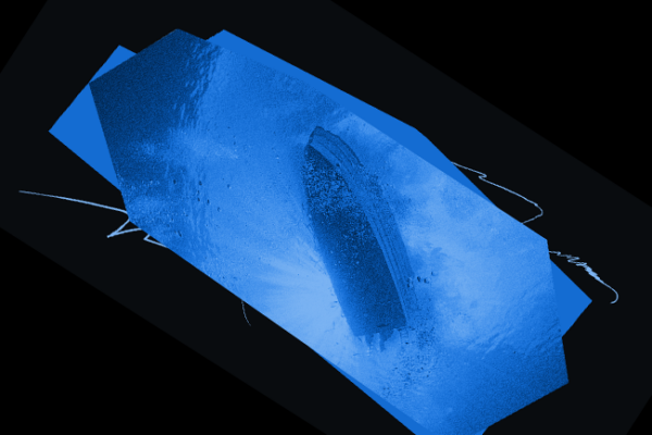 A targeted boat in the ocean.