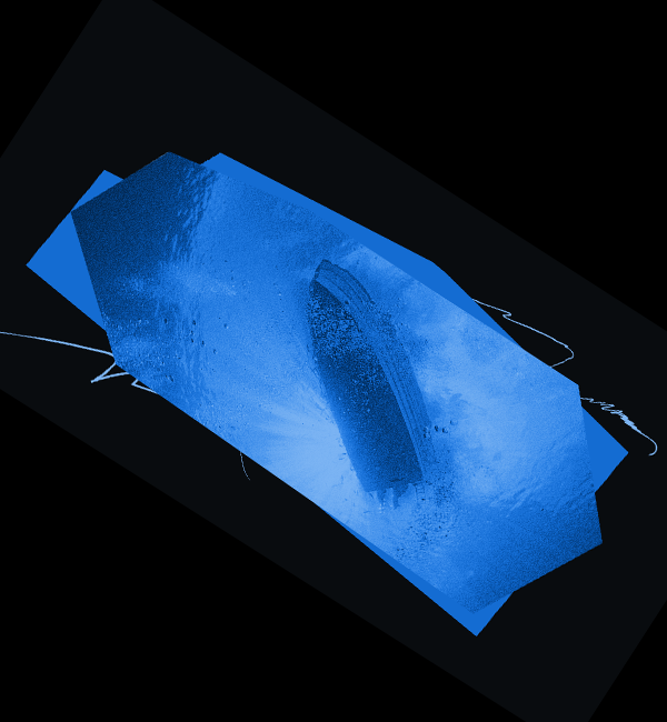 A targeted boat in the ocean.