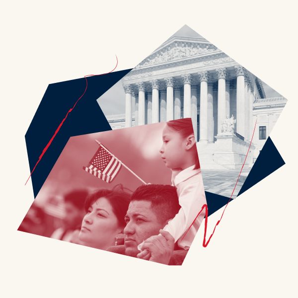 A child holding an American flag.