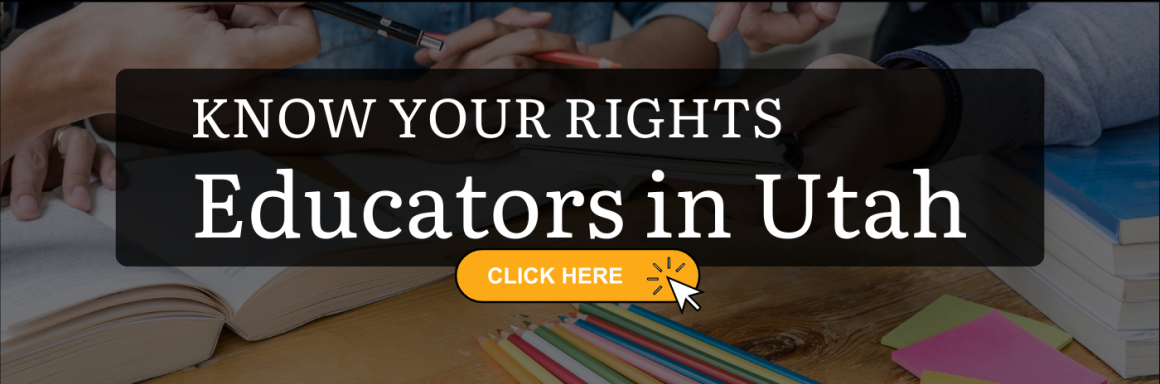 Graphic for ACLU of Utah for Know Your Rights Educators in Utah.