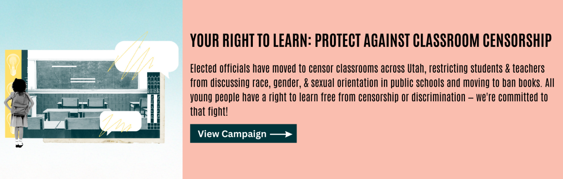 Your Right to Learn: Protect Against Classroom Censorship campaign graphic.
