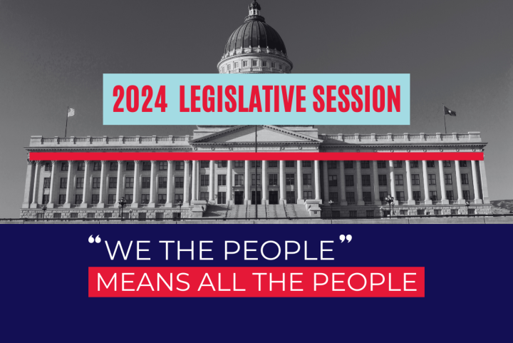 Graphic for 2024 legislative session campaign "we the people" means all the people.