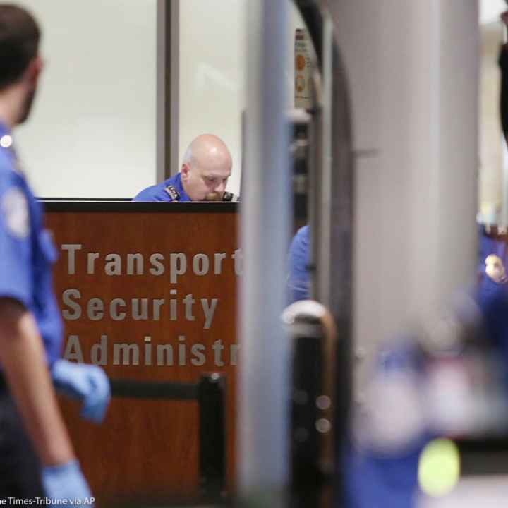 A TSA security check point.