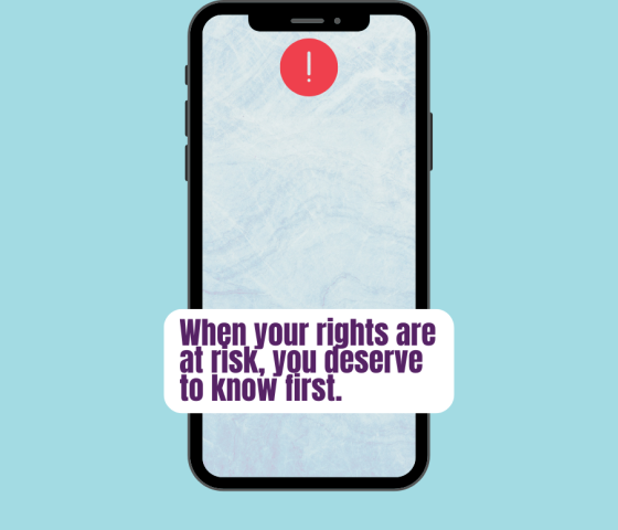 graphic for aclu of utah SMS action alert sign up.